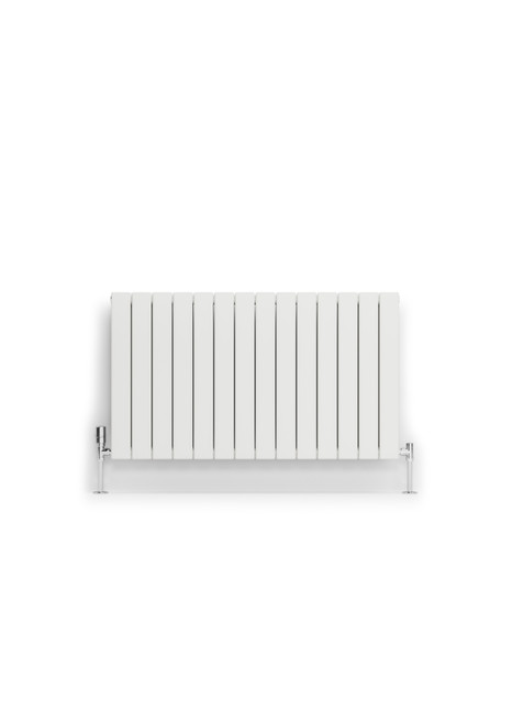 White Smooth Texture Flat Profile Double Panel Radiator, 70mm Wide Bars 600x1032x93 White RAL 9016