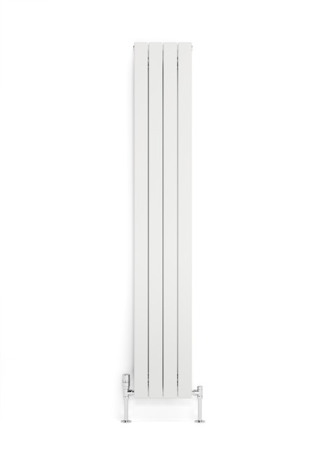 White Smooth Texture Flat Profile Single Panel Radiator, 70mm Wide Bars 1800x292x73 White RAL 9016
