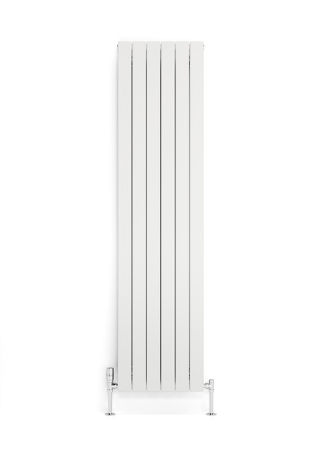 White Smooth Texture Flat Profile Single Panel Radiator, 70mm Wide Bars 1800x440x73 White RAL 9016