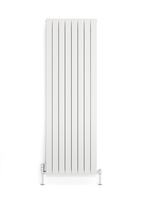 White Smooth Texture Flat Profile Single Panel Radiator, 70mm Wide Bars 1800x588x73 White RAL 9016