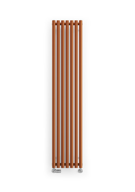 Smooth Copper Designer Radiator With 40mm Diameter Bars 1800x370x96 True Copper