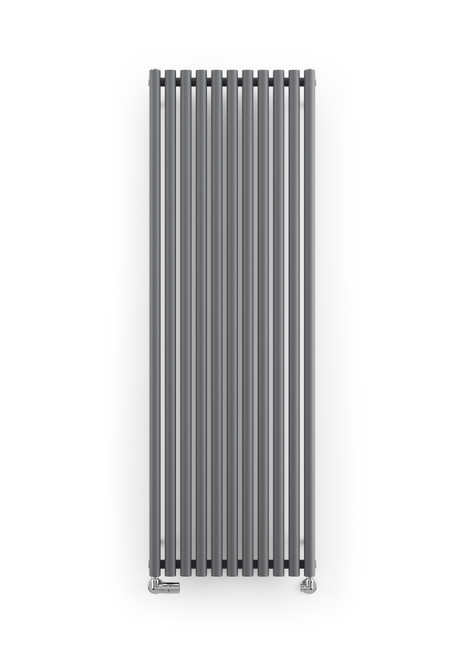 Matt Textured Dark Grey Designer Radiator, 40mm Diameter Bars 1800x590x96 Modern Grey