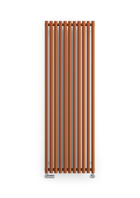Smooth Copper Designer Radiator, 40mm Diameter Bars 1800x590x96 True Copper