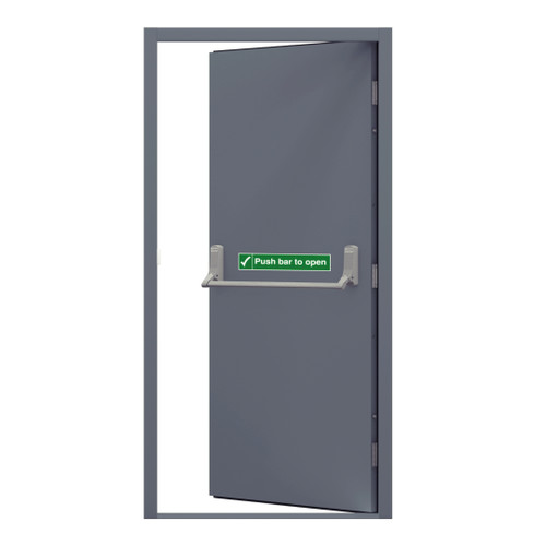 Budget Fire Exit Door, 990mm x 2095mm, Right Hand, External Open, Merlin Grey