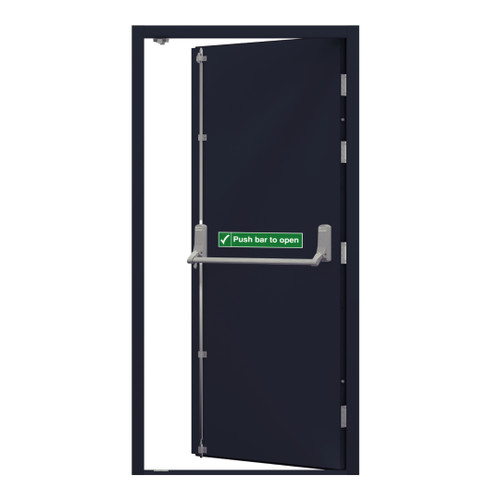 Security Fire Exit Door, 890mm x 2095mm, Right Hand, Anthracite Grey External Open