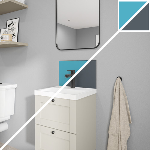 Wetwall Alloy Aqua/Cadet Alloy Vanity Splashback, 400mm x 250mm x 4mm