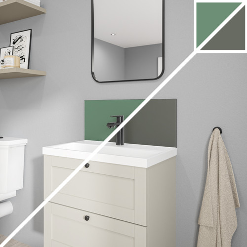 Wetwall Alloy Seafoam Green/Battleship Grey Alloy Vanity Splashback, 600mm x 250mm x 4mm