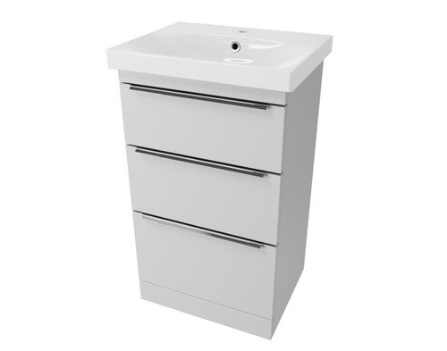 Distinct Cranborne 500mm Three Drawer Basin Unit, White (Unit Only)