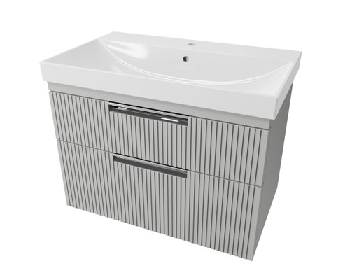 Distinct Dedham, 700mm Fluted Wall Mounted, 2 Drawer Basin Unit (Unit Only)