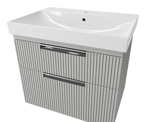 Distinct Dedham, 600mm, Fluted 2 Drawer Basin Unit (Unit Only)