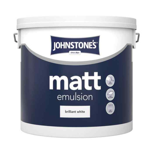 Johnstones Contract Matt Emulsion, Brilliant White, 5l
