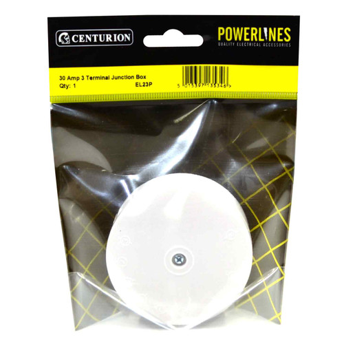 3 Terminal Junction Box, White, 30 a