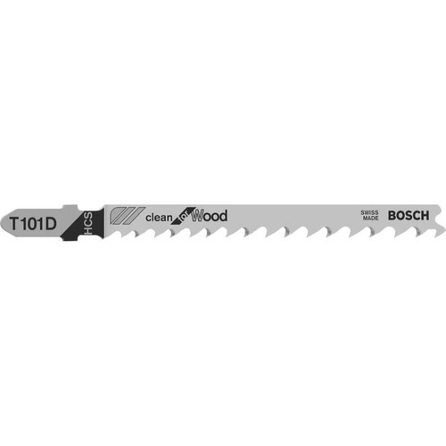 Bosch Clean Wood Jigsaw Blade, 1 Lug, 101 D, Pack Of 5