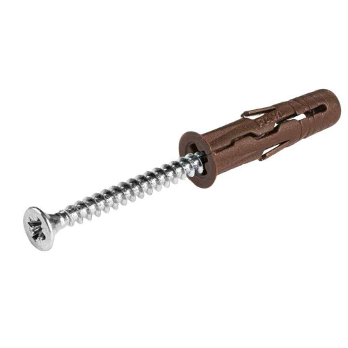 Rawlplug Universal Plug and Screw Bulk Jar, Brown