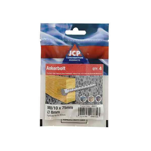 Ankerbolt M8/10 x 150mm Hex Head Bzp