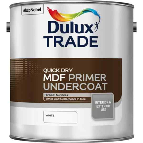 Dulux Trade Quick Drying Mdf Primer Undercoat, White, 2.5l