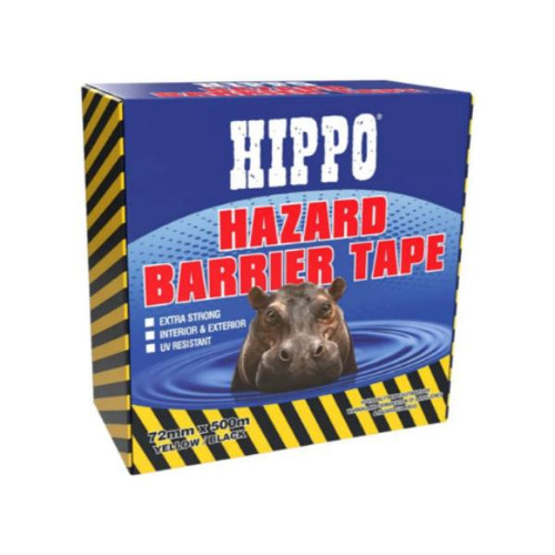 Hippo Hazard Barrier Tape, 72mm x 500m, Red and White