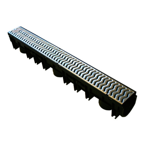 Brett Martin Channel Drain, 1m Long With A15 Galvanised Grating