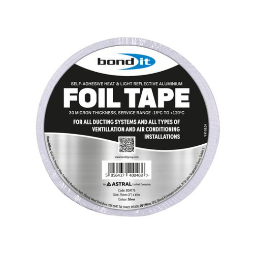 Bond It Aluminium Foil Tape, 75mm x 45m