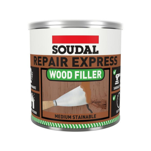 Soudal Repair Express Wood 2 Part Hp Filler, 1.5kg, White