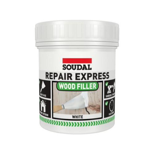 Soudal Repair Express Wood 1 Part Hp Filler, 400g, White