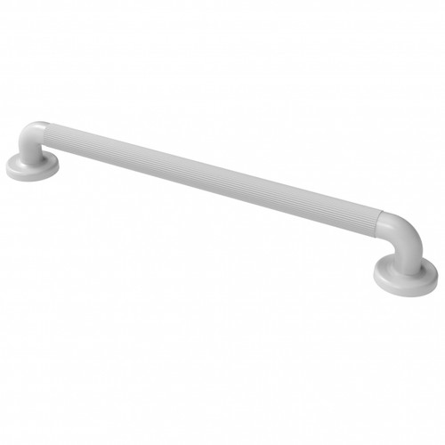 Nymapro Plastic Fluted Grab Rail, Concealed Fix, White, 35mm Dia, 600mm