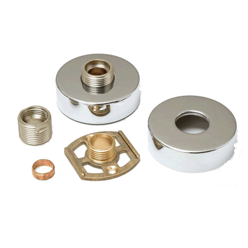 Fm Shower Fixing Kit With Round Chrome Shrouds