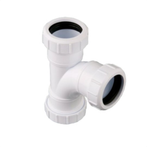 Brett Martin 40mm Compression Waste Swept Tee, 92.5deg, White