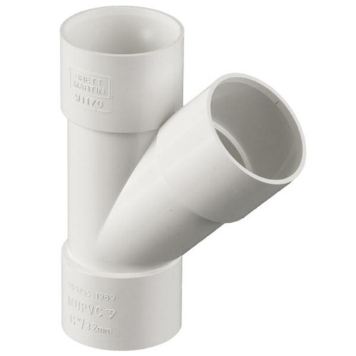 Brett Martin 40mm Solvent Mupvc Waste Branch, 135deg, White