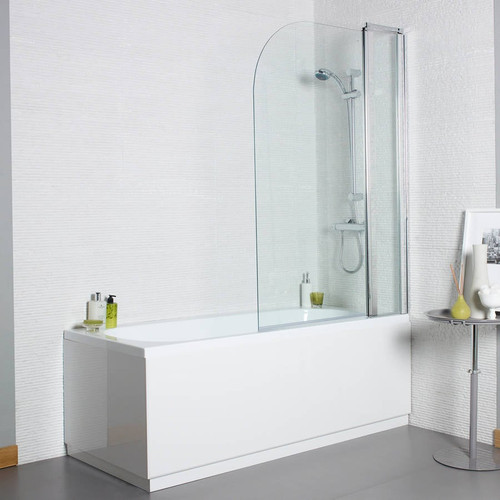Koncept Radius Edge Bath Screen With Extension Panel, 1400mm x 1000mm