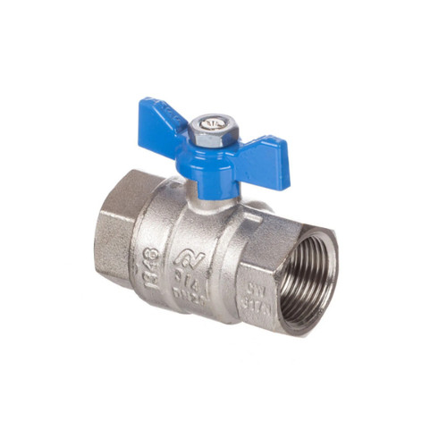 Altecnic 22mm Compression Brass Butterfly Valve With Blue Handle