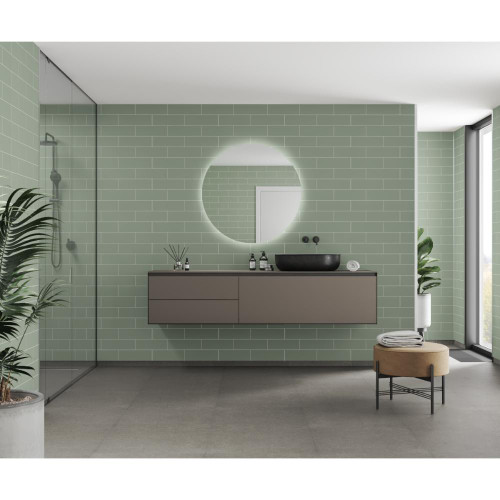 Fibo Urban Tile Effect, 2400mm x 600mm, Metro Brick M74 Olive Green T5206-M74