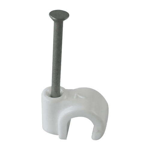 Cable Clip, 9mm Round, White