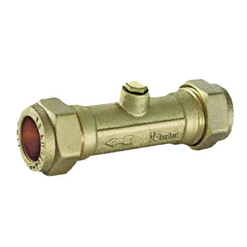 22mm, Double Check Valve, Brass
