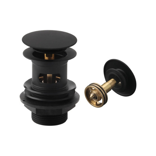 Frontline Easy-Clean Sprung Plug Basin Waste, Matt Black