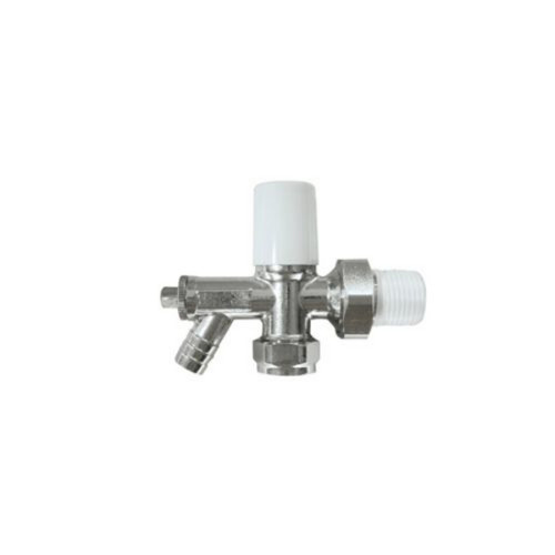15mm Crestalux Angled Radiator Valve With Drain Off