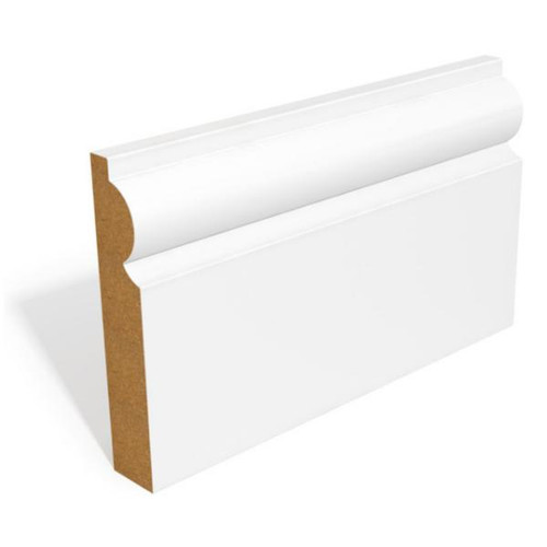 14.5mm x 119mm Mdf Skirting Torus Primed 5.49m