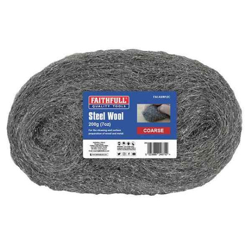Faithfull Steel Wire Wool, 200g, Coarse