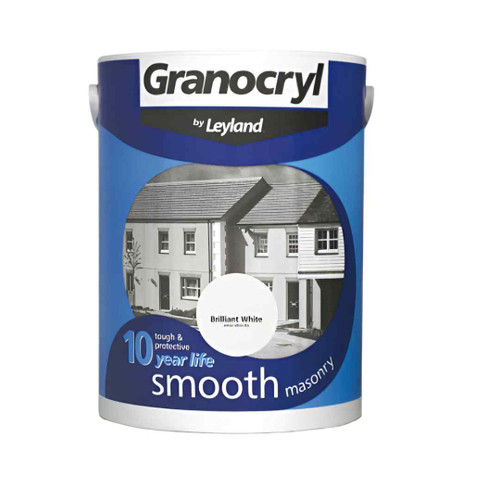 Leyland Granocryl Smooth Masonry Paint, Brilliant White, 2.5l