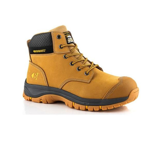 Buckbootz Wizards Leather Safety Boot, Honey, Size 9