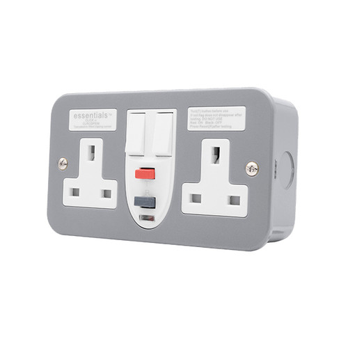 Click 2 Gang Metal Clad Rcd Socket