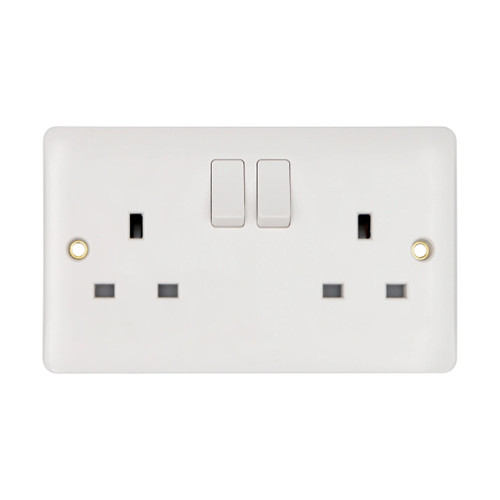 Deta Vimark Pro 13a 2 Gang Switched Socket, White