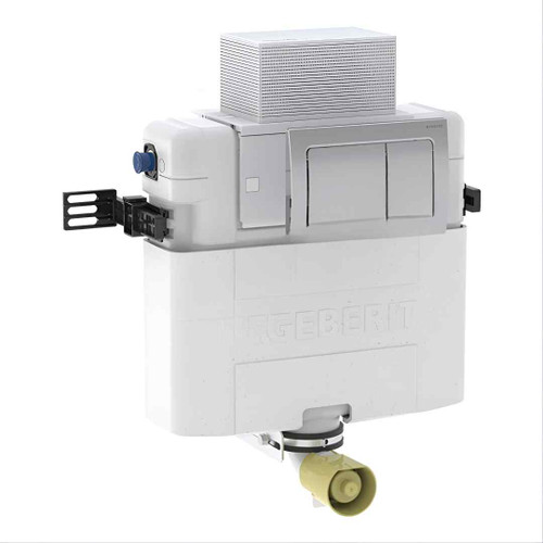 Geberit Alpha Concealed Cistern, 82cm Height, with Alpha01 Square Flush Plate
