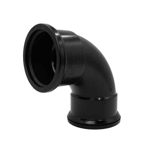 Kayflow 110mm Soil Double Socket Bend, 90 Degree, Black