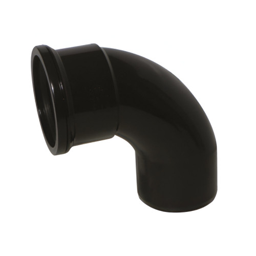 Kayflow 110mm Soil Single Socket Bend, 90 Degree, Black
