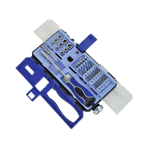 Faithfull Ratchet Screwdriver and Socket Set, 33 Piece