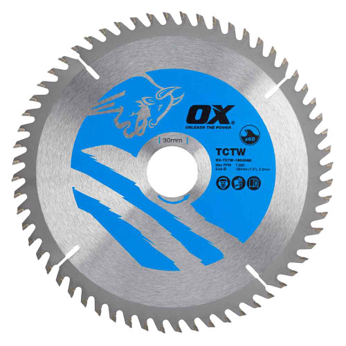 Ox Wood Cutting Circular Saw Blade, 190mm/30mm, 60t