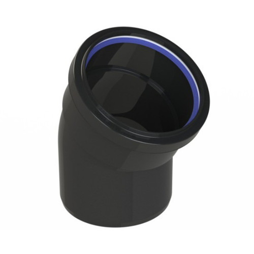 Polypipe Soil & Vent, 110mm, Black Single Socket Bend, 30deg