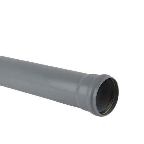 Brett Martin 110mm Soil Pipe Single Socket, 4m, Grey