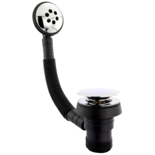 Distinct 1 1/2" Mushroom Spring Plug Bath Waste and Overflow, Chrome Plated